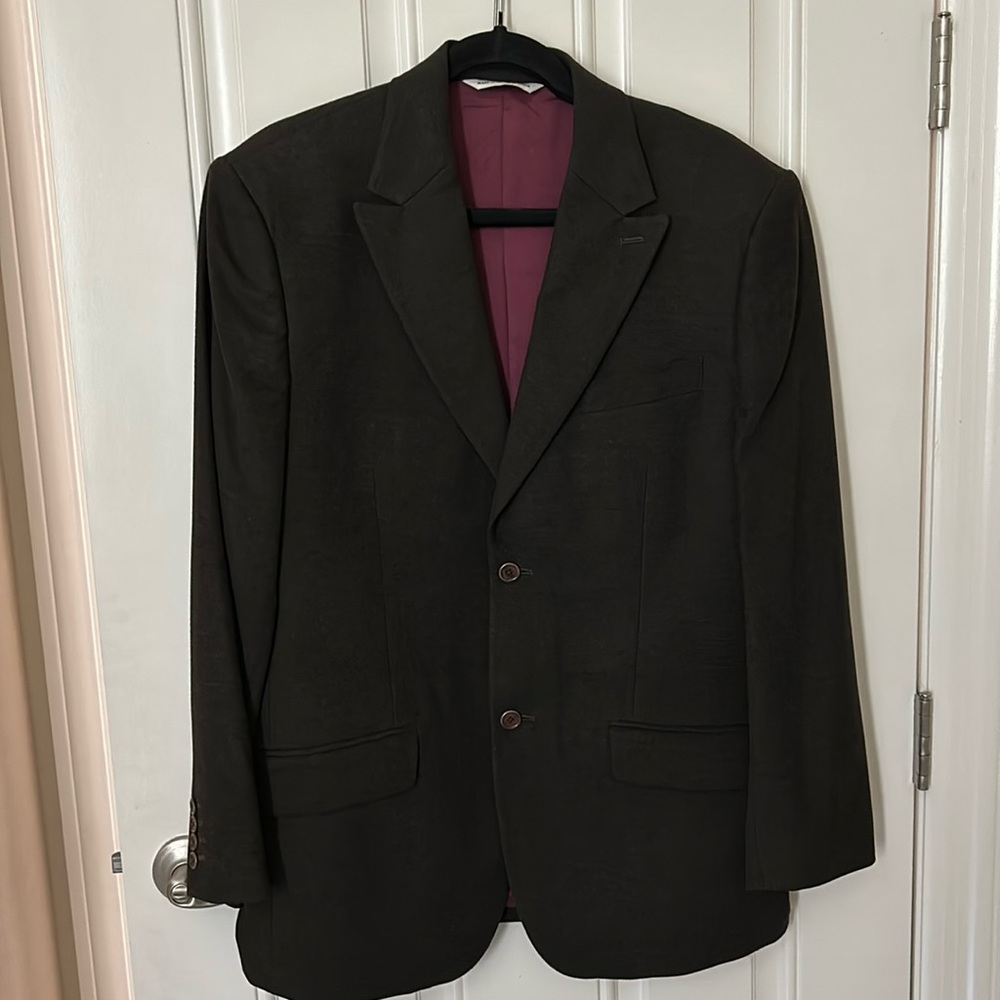 NWT Perry Ellis Modern Mens Dark Brown 2 Btn Blazer Sport Coat Jacket M40 SHT